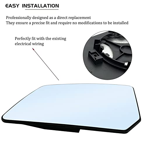 SKARUMMER Driver Left Side Heated Mirror Glass Replacement for Chevy Traverse GMC Acadia Limited Saturn Outlook Mirrors - Side View Heated Convex Mirror Glass with Rear Holder, 15951926 - Image 4