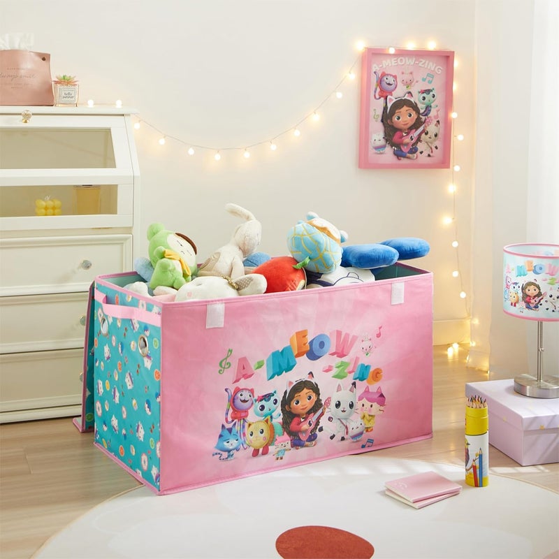 آيديا نوفا صندوق تخزين الأطفال القابل للطي من Gabbys Dollhouse، متين بغطاء ناعم، مقاس 28.5 × 14.5 × 16 بوصة - Image 5