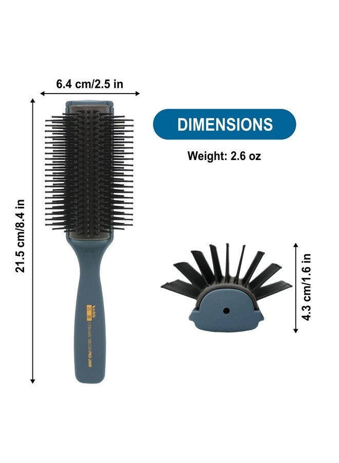 VESS Professional Hair Blow Brush Pro2000 Ceramic 9 Rows Wide Typeenglish Instruction Manualmade In Japan - Image 2