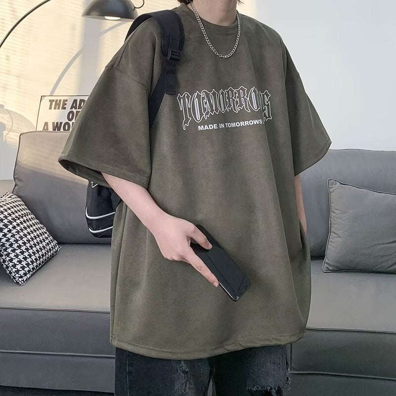 2023 Heavy T-Shirt Men'S Summer Suede American Style Retro Short-Sleeved Large Size Popular Brand Loose Round Neck T-Shirt - Image 5