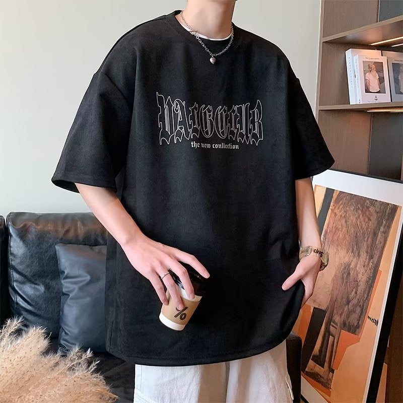 2023 Heavy T-Shirt Men'S Summer Suede American Style Retro Short-Sleeved Large Size Popular Brand Loose Round Neck T-Shirt - Image 2