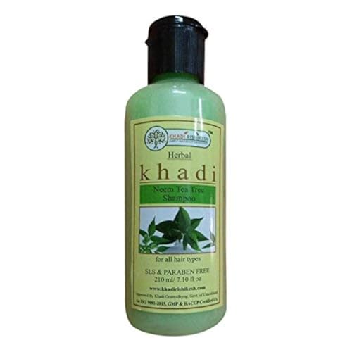 Khadi Rishikesh Herbal Neem Tea Tree Shampoo For Reducing Dandruff | promtes Hair Growth | Control Hair Fall | Strong Hair | Daily Use Mild Shampoo For Summar-Women/Men-210Ml,SlS PARABEN FREE,WITH HAIR COMB FREE - Image 1