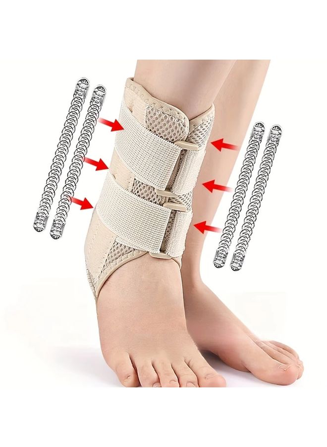Light Color Ankle Support Brace With Built In Spring Support Adjustable Breathable - Image 1