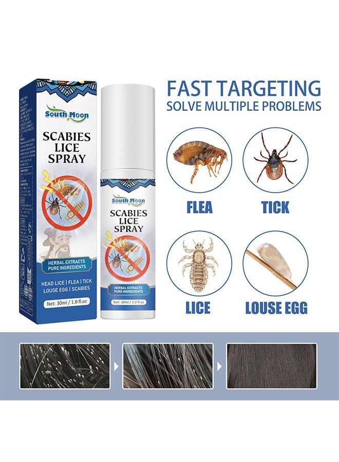 SOUTH MOON Scabies Lice Spray 30ml, Hair Lice Repellent Spray, Anti-Lice and Nits Topical Spray - Image 5