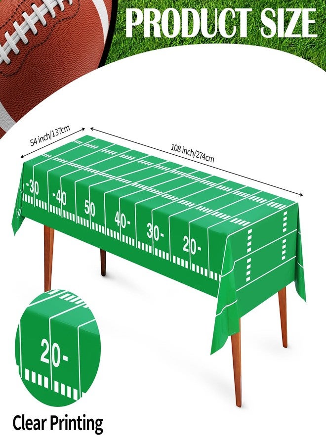 BeadRiver 3PCS Football Party Decorations Disposable Plastic Tablecloth for Sports Themed Decor Birthday Party Supplies 54 X 108 Inch - Image 2