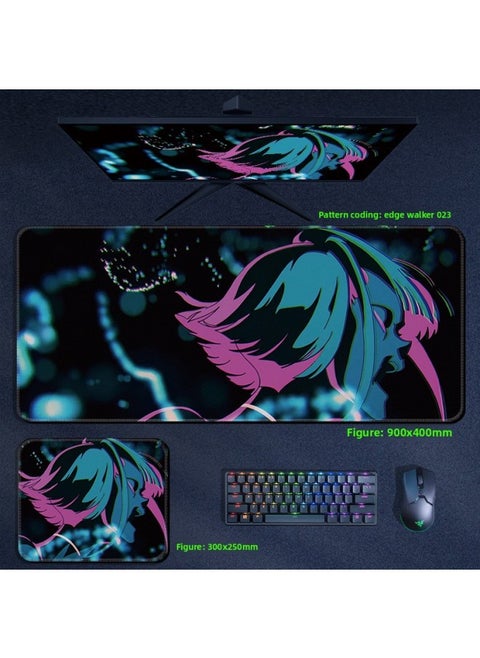 Cyberpunk Edge Walker Mouse Pad Computer Desktop Pad Lucy Edge Runner Cyberpunk 2077 Surrounding-Color:300x250x4mm-Pattern:Edge Walker 023