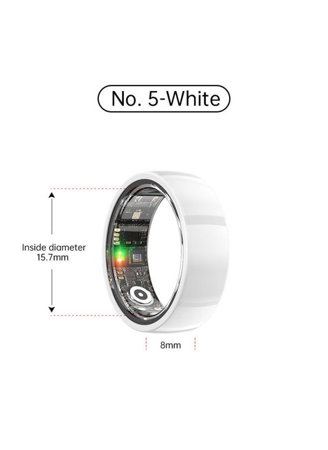 Generic The R1000 Smart Ring Waterproof Pressure Sleep Cut His Heart Rate Step Number Monitoring A Variety Of Sports Modes-Color:No. 5 White  - Image 1