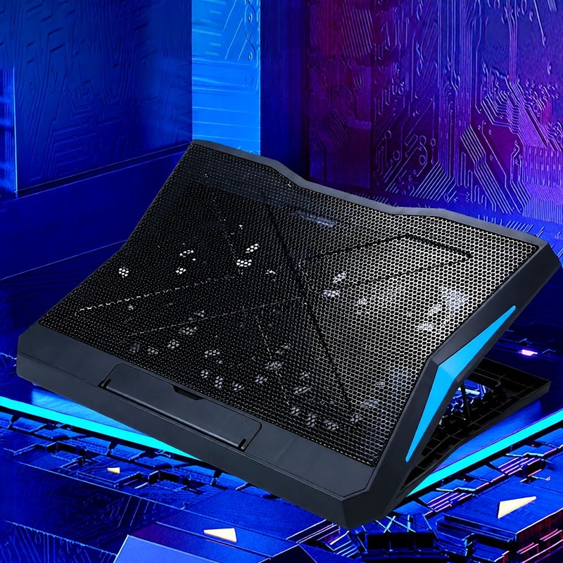Foldable Laptop Cooler 6-fan Laptop Cooling Stand Low Noise with 6-level Adjustable Height Dual USB Ports Wide Compatibility - Image 5