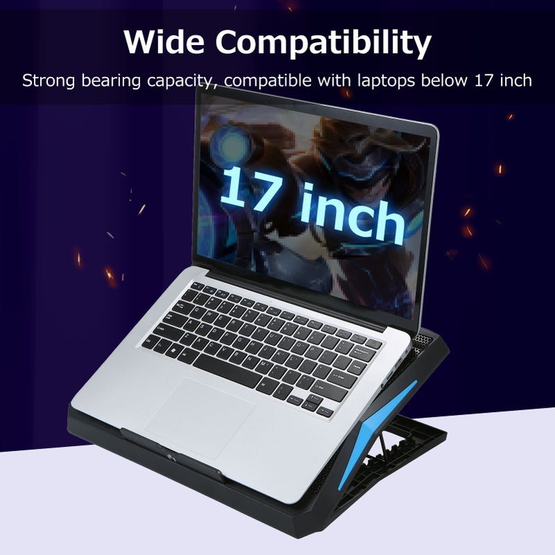 Foldable Laptop Cooler 6-fan Laptop Cooling Stand Low Noise with 6-level Adjustable Height Dual USB Ports Wide Compatibility - Image 3