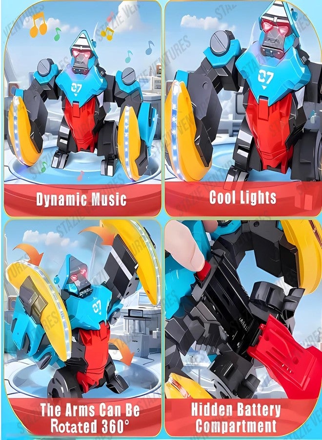 Stazie|Dancing Gorilla Robot Toy | Electronic Action Figure | Age 3+ | Blue and Red - Image 3