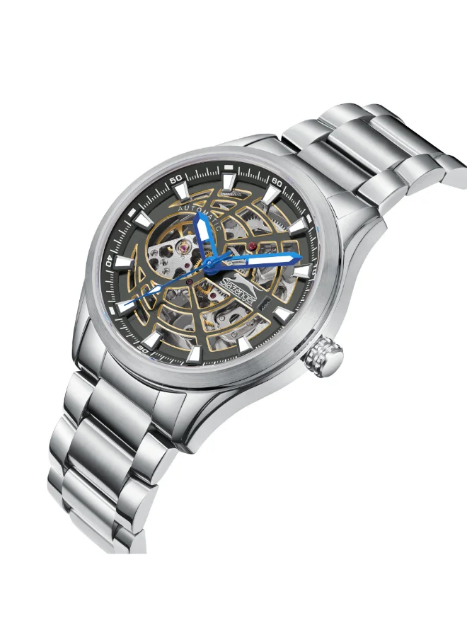 Slazenger SLAZENGER SL.9.2411.1.02 Men's Automatic  Display Watch & Metal Strap Silver