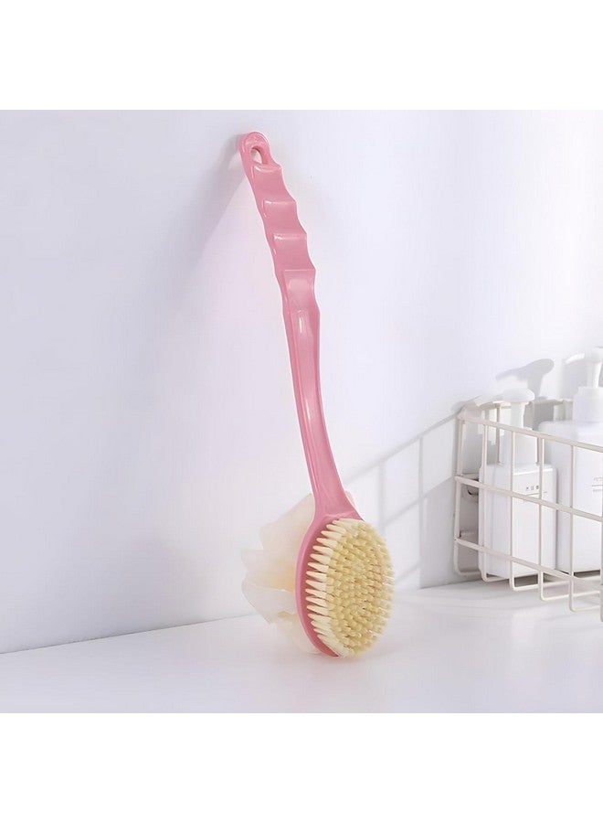 ARUP أروپ 2 في 1 لوفة مع مقبض فرشاة ظهر للاستحمام مع شعيرات ناعمة ومريحة ولوفة بمقبض طويل - فرشاة استحمام مزدوجة الجوانب (ألوان متعددة) - Image 3