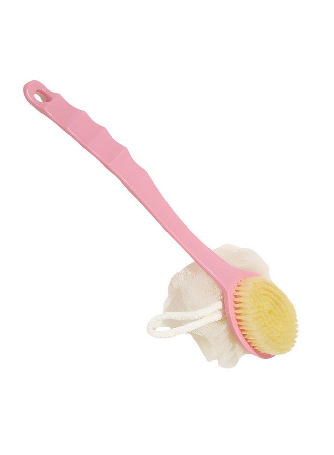 ARUP أروپ 2 في 1 لوفة مع مقبض فرشاة ظهر للاستحمام مع شعيرات ناعمة ومريحة ولوفة بمقبض طويل - فرشاة استحمام مزدوجة الجوانب (ألوان متعددة) - Image 1