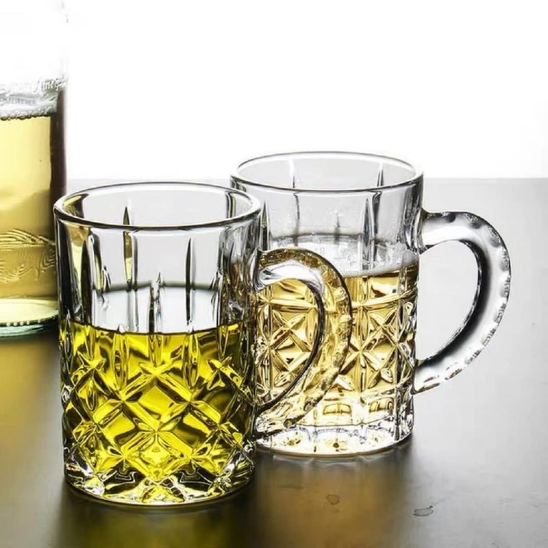 HEIP HEIP Italin Premium Luxury Crystal Beer Mags Imported with Handle 410ml Premium Fancy Beer Mug Set of 6 - Image 4