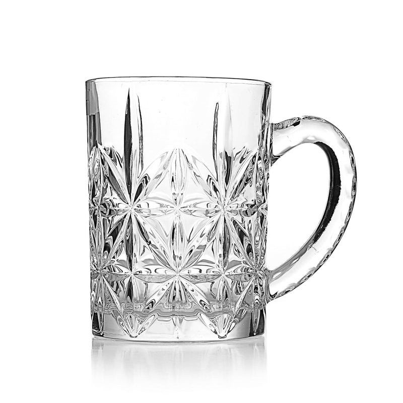 HEIP HEIP Italin Premium Luxury Crystal Beer Mags Imported with Handle 410ml Premium Fancy Beer Mug Set of 6 - Image 1