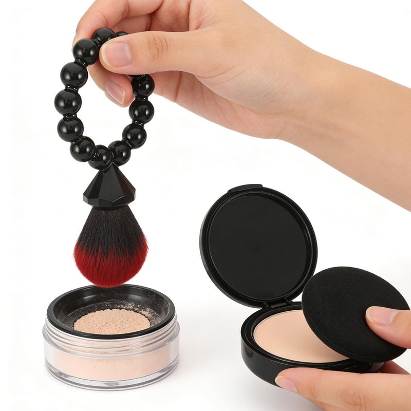 2pcs Powder Makeup Brush: Soft Synthetic Blush Setting Powder Brush - Portable Makeup Buffing Tools for Bronzer Blush Large Travel Beginners - Image 4