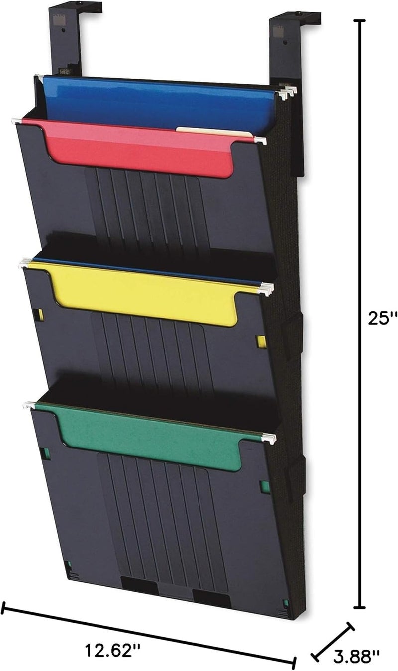 Deflecto OPS104 Hanging File System 3 Slots 1258Inch x378Inch x25Inch Black - Image 2