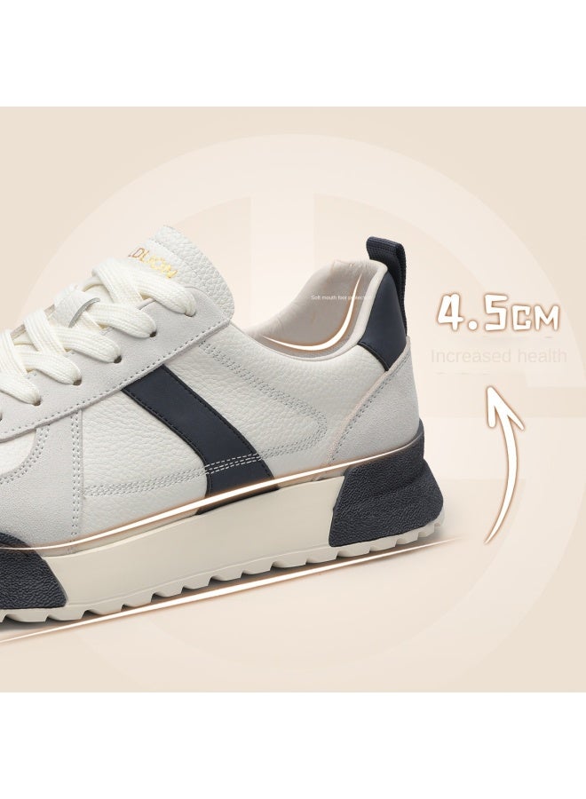 Goldlion Retro Casual German Training Shoes, 25 Autumn Style Color-block Men's Sneakers, Platform Thick Sole Height-increasing White Shoes, Men's Casual Shoes - Image 4