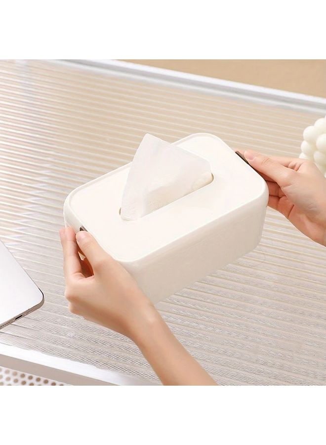 Black Plastic Tissue Box Holder With Lid For Living Room Kitchen Car - Image 2