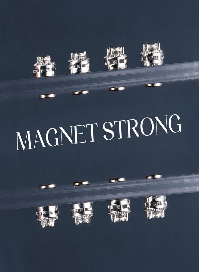 GEMQUEEN Moissanite Magnetic Earrings for Men : 18K White Gold Plated Hypoallergenic Stainless Steel Non Piercing Clip on Fake Earrings Studs Halo Round Square Diamonique Earring Women D Color VVS1 - Image 5
