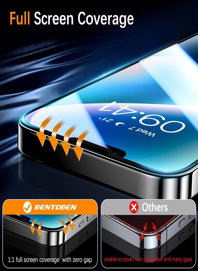 BENTOBEN Screen Protector for iPhone 13/iPhone 14/ iPhone 16e 6.1inch, 3 Pack 9H Tempered Glass Screen Protector with Easy Installation Tool,Military Grade Shatterproof Anti-Scratch Case Friendly - Image 5