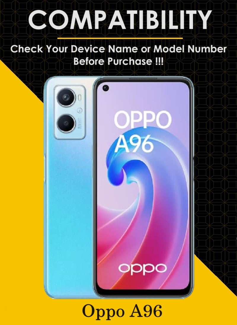 2 Pieces Tempered Glass Screen Protector 5D Designed For Oppo A96 Full Glue Edge to Edge Full Screen Coverage And Bubble Free