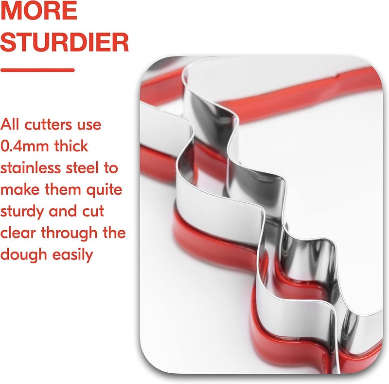 COOKIEQUE 2-Piece Halloween Ghost Cookie Cutters, Food-Grade Stainless Steel Sandwich Cutters, Biscuit Cutter set, Holiday Cookie Cutters, Unique Design with Protective Red Top PVC - Image 4