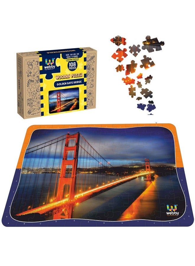 Webby Golden Gate Bridge Wooden Jigsaw Puzzle, 108 Pieces - Image 1