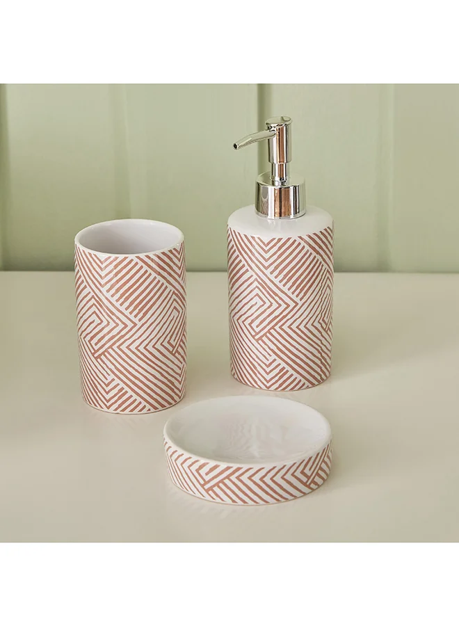 Home Box Ella 3-Piece Ceramic Bathroom Accessory Set 7 x 18 x 17 cm