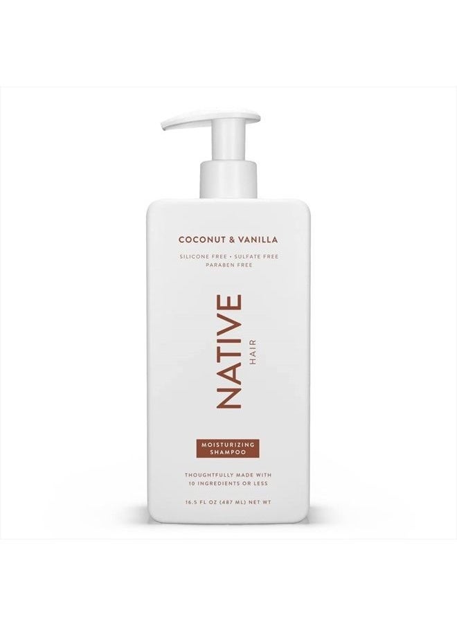 native - Coconut & Vanilla Moisturizing Vegan Shampoo, Clean, Sulfate, Paraben and Silicone Free - 16.5 fl oz - Image 1