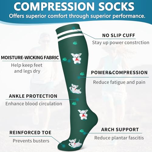 Bluemaple 6 Pack Copper Compression Socks for Women and Men Circulation-Best Support for Medical,Running,Nursing,Athletic - Image 5