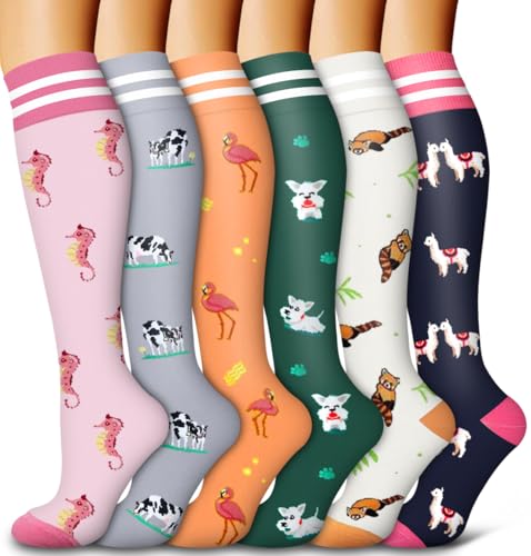 Bluemaple 6 Pack Copper Compression Socks for Women and Men Circulation-Best Support for Medical,Running,Nursing,Athletic - Image 1