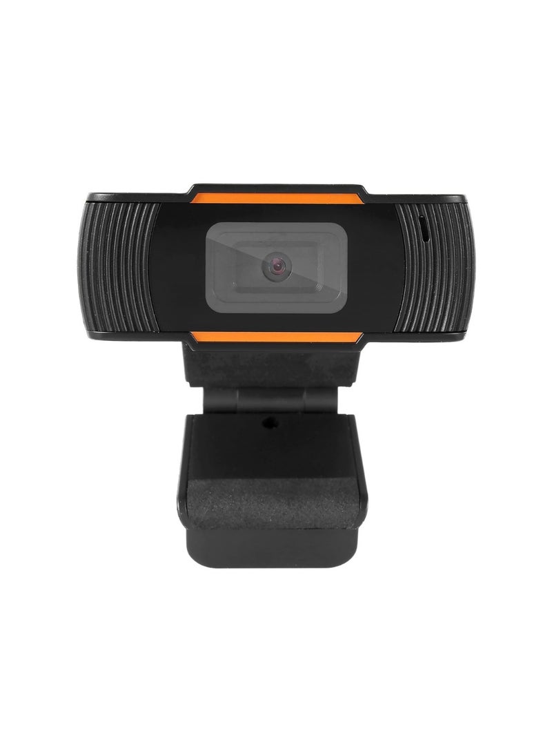 كاميرا ويب USB مع ميكروفون مدمج، جودة 1080p FHD بسرعة 30 إطار في الثانية، لون أسود وبرتقالي – متوافقة مع الكمبيوتر المكتبي واللابتوب، ويندوز، ماك، لينكس للاجتماعات والبث ومكالمات الفيديو - Image 1