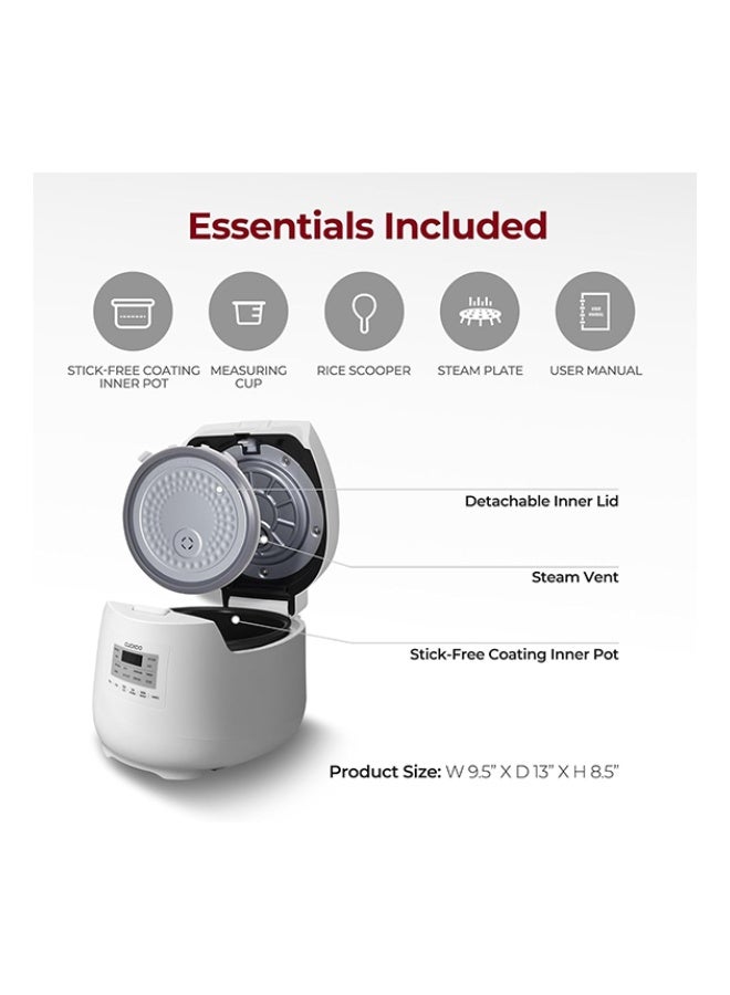 كوكو طباخ أرز ميكوم CUCKOO بسعة 6 أكواب، طباخ متعدد الاستخدامات صغير مع سلة بخار، 11 وضع طهي للأرز الأبيض والأرز البني والمزيد، وعاء داخلي غير لاصق، صنع في كوريا، سعة 1.08 لتر - Image 2