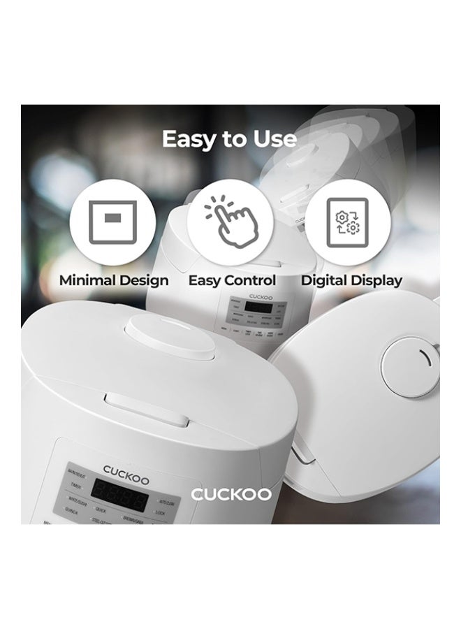 كوكو طباخ أرز ميكوم CUCKOO بسعة 6 أكواب، طباخ متعدد الاستخدامات صغير مع سلة بخار، 11 وضع طهي للأرز الأبيض والأرز البني والمزيد، وعاء داخلي غير لاصق، صنع في كوريا، سعة 1.08 لتر - Image 5