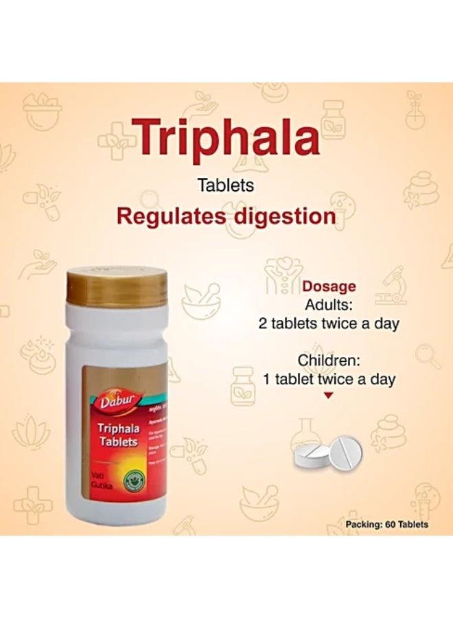 Dabur Triphala Tablets 60’s – Supports Digestion, Detox & Regular Bowel Movement - Image 2