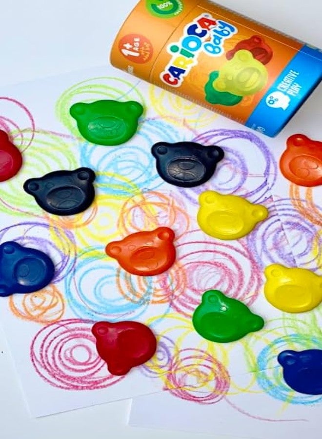 CARIOCA Baby Wax Crayons - 12 Bear-Shaped Non-Toxic Crayons for Toddlers, Washable, Chunky First Art Tools, Daycare & Preschool Supplies, Made in Italy - Image 5