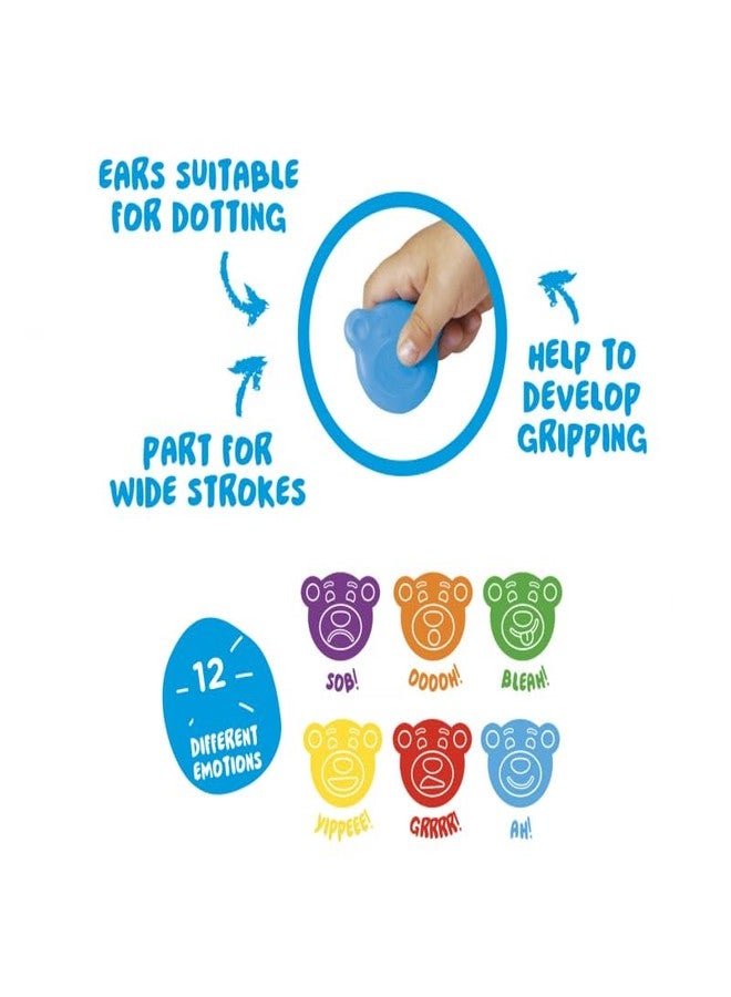 CARIOCA Baby Wax Crayons - 12 Bear-Shaped Non-Toxic Crayons for Toddlers, Washable, Chunky First Art Tools, Daycare & Preschool Supplies, Made in Italy - Image 3