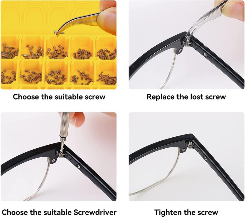 HIKETOLIGHT Magnetic Eyeglass Repair Kit, Glasses Repair Kit with Eyeglass Screws Include Nose Pads, Precision Screwdriver Tool Set and Tweezers for Eyeglasses, Sunglasses, Watch Clock Spectacle Repair  - Image 3