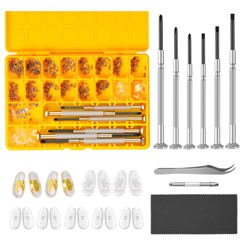 HIKETOLIGHT Magnetic Eyeglass Repair Kit, Glasses Repair Kit with Eyeglass Screws Include Nose Pads, Precision Screwdriver Tool Set and Tweezers for Eyeglasses, Sunglasses, Watch Clock Spectacle Repair  - Image 1
