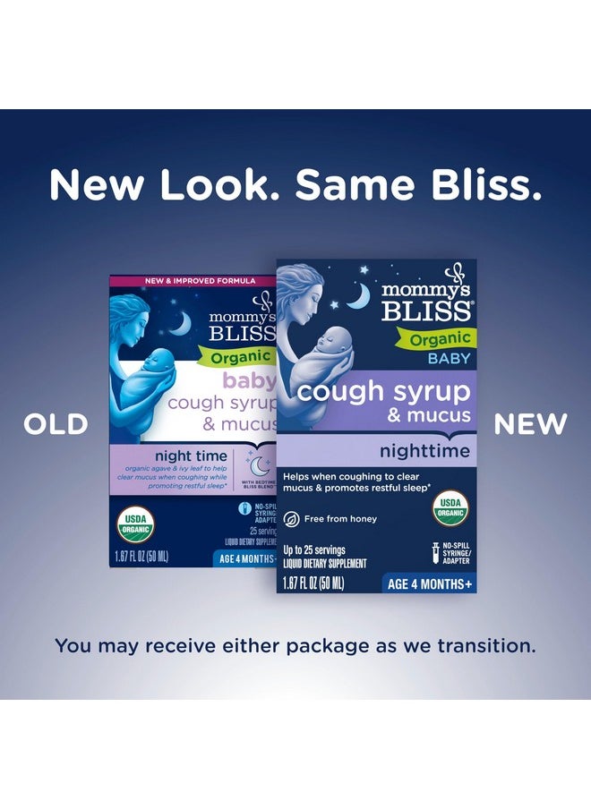 Mommy's Bliss Organic Baby Cough Syrup & Mucus Night Time, Contains Organic Agave And Ivy Leaf, Made For Babies 4 Month+, 1.67 Fluid Ounces  - Image 2