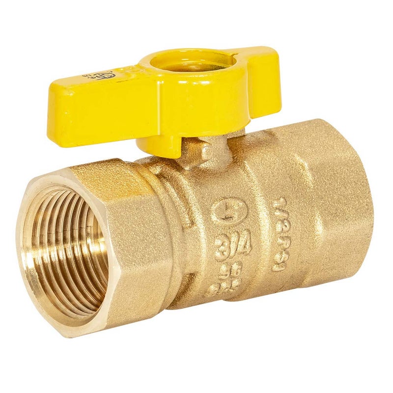 Eastman 3/4 Inch FIP Straight Gas Ball Valve with 1/4-Turn Handle, Brass Plumbing Fitting, 60011 - Image 1