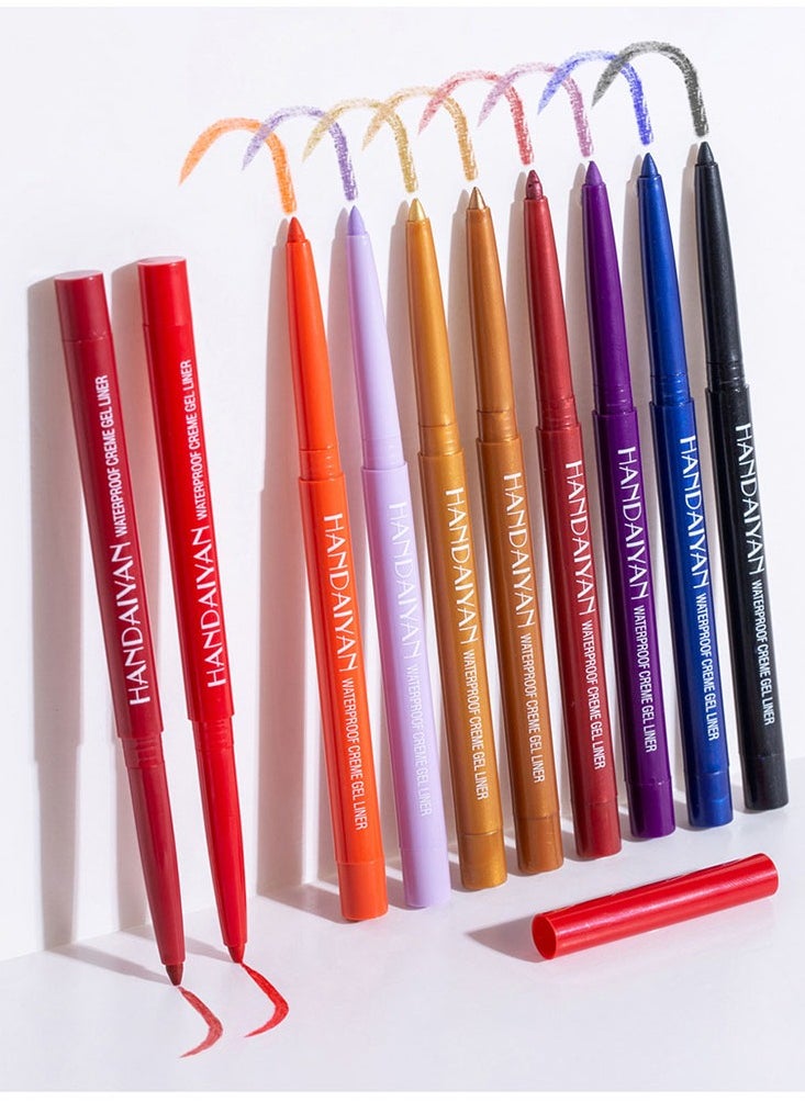 Handaiyan Eyeliner Gel Set 6 Colors Professional Makeup Eye Liner Waterproof Matte Long Lasting,Smudge-Resistant Sharpenable Cream Eyeliners Pencil High Performance Glide-On Pen Vegan,High Pigment,Nude Finish C  - Image 5