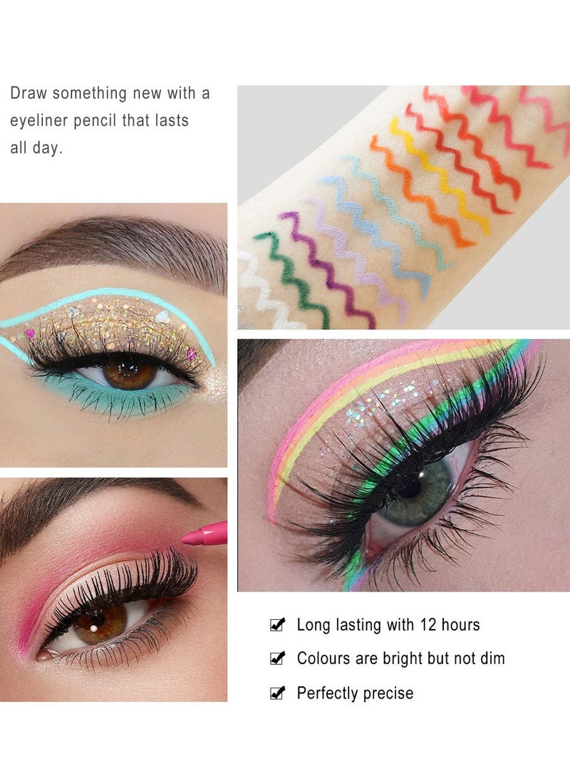 Handaiyan Eyeliner Gel Set 6 Colors Professional Makeup Eye Liner Waterproof Matte Long Lasting,Smudge-Resistant Sharpenable Cream Eyeliners Pencil High Performance Glide-On Pen Vegan,High Pigment,Nude Finish C  - Image 2