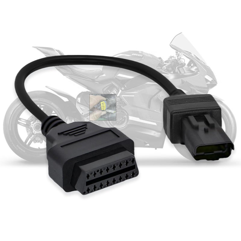 AMHTDOL Obd2 Adapter Fit for Ducati Motorcycle 4Pin OBD CableObd1 to Obd2 Adapter Connector for DiavelMultistrada 1200Panigale 1199Monster 6967961100 BikeWork with ELM327 Code Reader Scanner