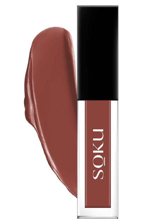 SOKU Always Kissable Long-Lasting Matte Liquid Lipsticks for Women Waterproof, Smudge-Proof | Lightweight Vegan Formula with Vitamin E | Smooth Application, Rich Colour (Butter Nut 01) - 4.5 ml - Image 1