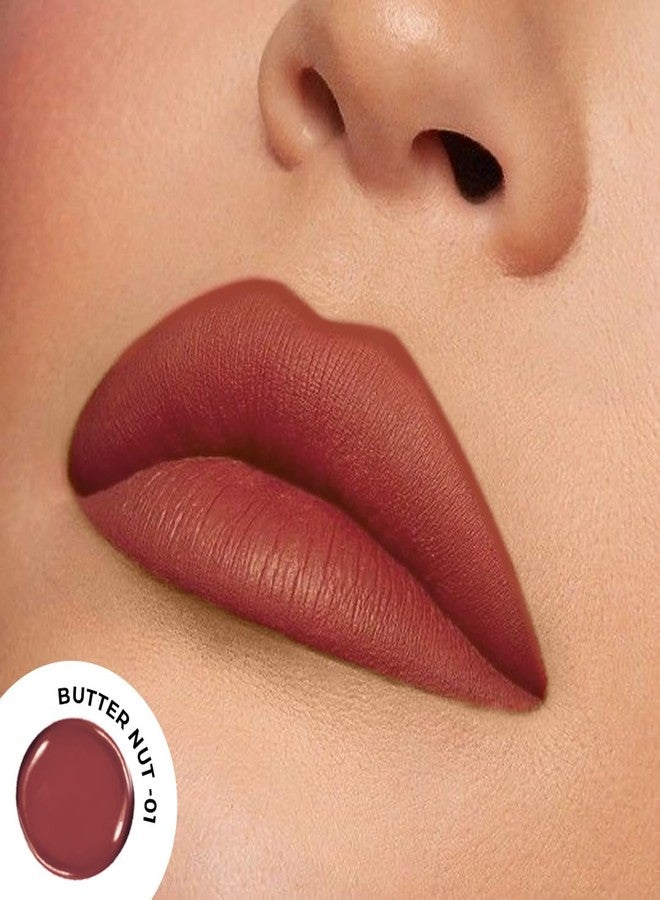 SOKU Always Kissable Long-Lasting Matte Liquid Lipsticks for Women Waterproof, Smudge-Proof | Lightweight Vegan Formula with Vitamin E | Smooth Application, Rich Colour (Butter Nut 01) - 4.5 ml - Image 4
