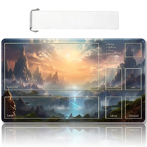 DAUXID EdgeStitched 24x14 Inch MTG PlaymatTCG Playmat with Free Storage Bag NonSlip Gaming MatIdeal for MTG Card Games DKT 48Zones 1 - Image 1