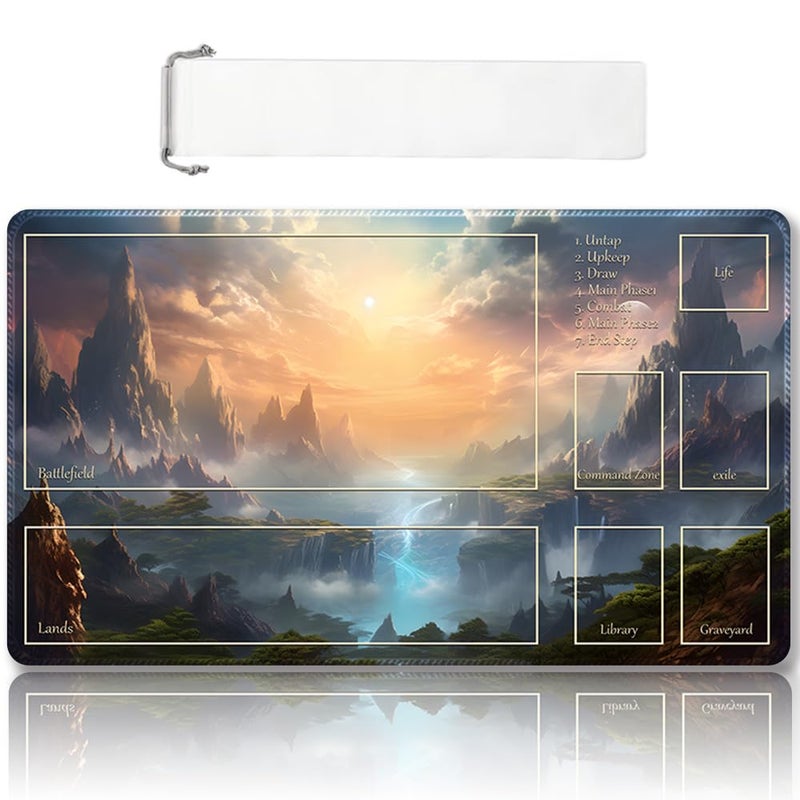 DAUXID EdgeStitched 24x14 Inch MTG PlaymatTCG Playmat with Free Storage Bag NonSlip Gaming MatIdeal for MTG Card Games DKT 48Zones 1 - Image 3