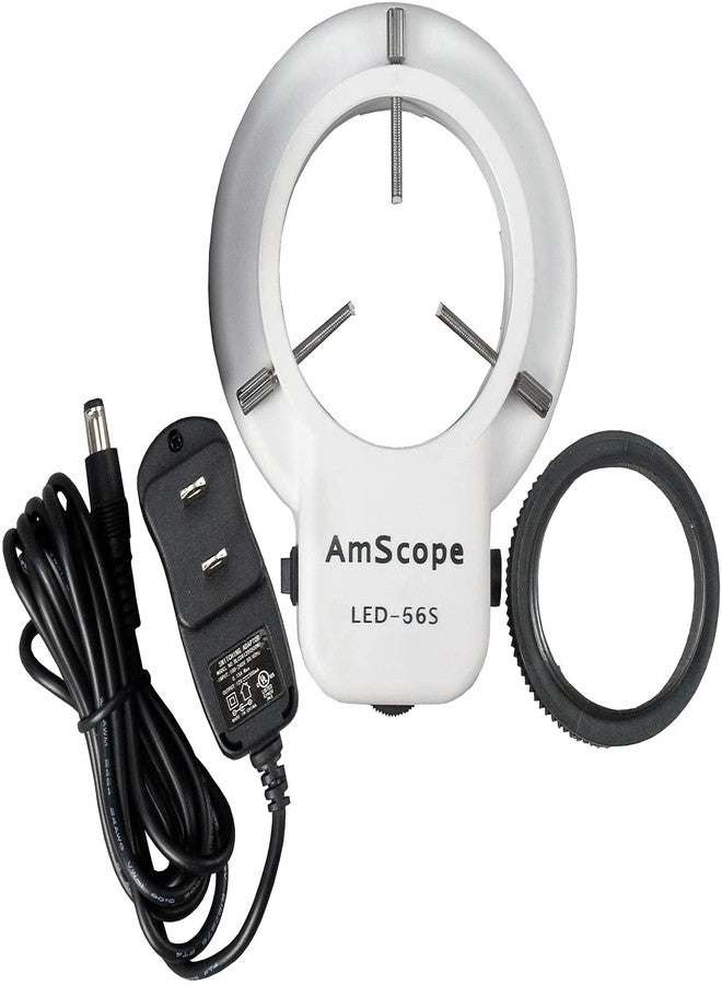 AmScope LED-56S-ZK 56 Microscope Ring Light LED Ring Light Illuminator with Dimmer for Stereo Microscope - Image 1